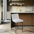 thumbnail image 6 of Maklaine Modern / Contemporary Cream Boucle Fabric Counter Stool, 6 of 6
