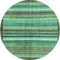 thumbnail image 1 of Ahgly Company Indoor Round Abstract Turquoise Blue Modern Area Rugs, 8' Round, 1 of 4
