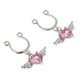 thumbnail image 4 of 2Pcs Crystal Heart Dangle Nipplering de acero inoxidable No piercing Rosa Rosado Sunnimix Anillo falso del perno prisionero del pezón, 4 of 8