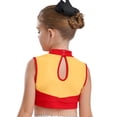 thumbnail image 2 of vastwit Kids Girls Mock Neck Tank Vest Shirts Sleeveless Color Block Letters Printed Cheerleading Uniform Crop Tops Red 8, 2 of 7