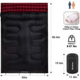thumbnail image 7 of KingCamp Cotton Flannel Queen Size 2 Person Double Sleeping Bags with Pillows for Adult Lightweight Compact Backpacking Camping 20°F for Couples & Family Black, 7 of 7