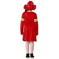 thumbnail image 7 of WhouRiu Little Girl Outfit Set Halloween Fireman Role Play Long Sleeve Dress with Hat Party Holiday Outfits,2-Piece Red,Sized 4-6, 7 of 7