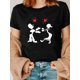 thumbnail image 1 of Valentine's Day Love Embrace Graphic Tee - Casual Crewneck T-Shirt with Cartoon Couple , Short SleevCamisetas para mujer, lindas camisetas con estampado gráfico, de manga corta, estilo casual, para ve, 1 of 7