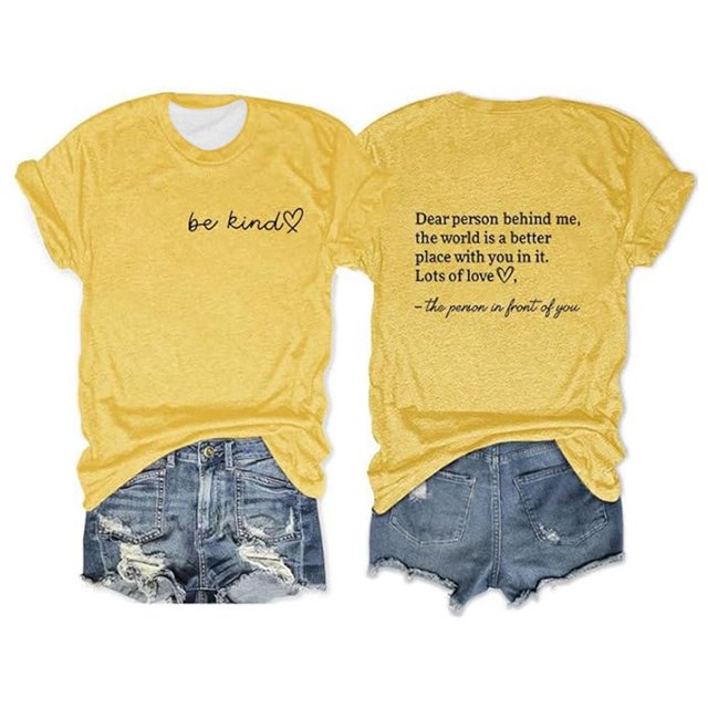 Daznico T-Shirt Décontracté pour Femmes Grande Taille Col Rond Imprimé Lettre pour Usage Quotidien