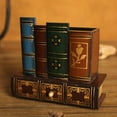 thumbnail image 3 of Estuche de Escritorio en apariencia de Libro con Soporte para Bolígrafo Caja de Almacenamiento Cepillo Vintage Organi - El 15x6.5x14CM BLESIY  Portalápices de madera, 3 of 8