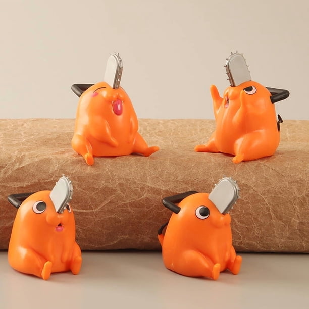 4 Chainsaw Man figurines, anime merchandise, cartoon chainsaw dog dolls, toys, and models