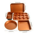 thumbnail image 2 of CHEF LANG Two Tone 5pcs Bakeware Set Baking Pan Set Non-Stick Kitchen Oven Round/Square Cake Pan, Muffin Pan, Baking Pan, Cookie Sheet Set Baking Supplies Christmas, 2 of 10