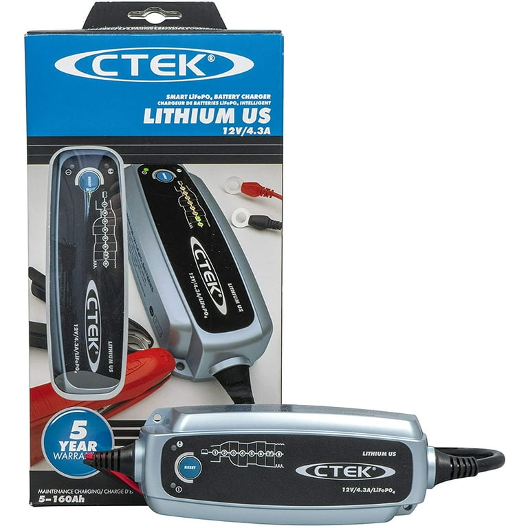 CTEK Lithium XS, Chargeur De Batterie 12V, Chargeur De Batterie LiFePO4,  Chargeur Batterie Lithium, Chargeur De Batterie Intelligent, Chargeur De