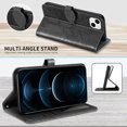 thumbnail image 6 of Compatible with iPhone 15 Plus Wallet Case Women Leather Flip with Wrist Strap Kickstand Magnetic with Card Holder Adjustable Stand Protective Case for iPhone 15 Plus Life Tree Black, 6 of 14