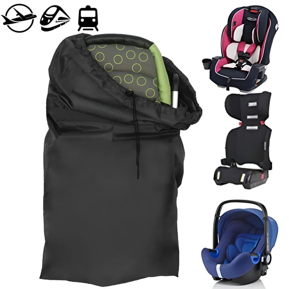 AOMRCOL 34X17X17'' Carseat Travel Cover,Car Seat Travel Bag,Easy Carry Persistent Seat Gate Check Bag,Water Dirt Tear Resistant,Black