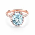 thumbnail image 4 of HeartsAndYou 2ct Natural Aquamarine & Diamond Engage Ring Halo Solitaire 14k SOLID Rose Gold, 4 of 9