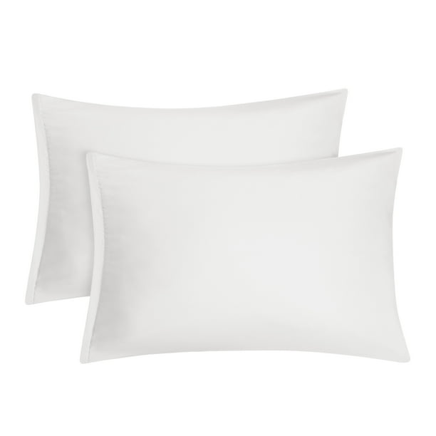 PiccoCasa 2Pcs Microfiber Travel Pillowcases with Zipper Closure, White