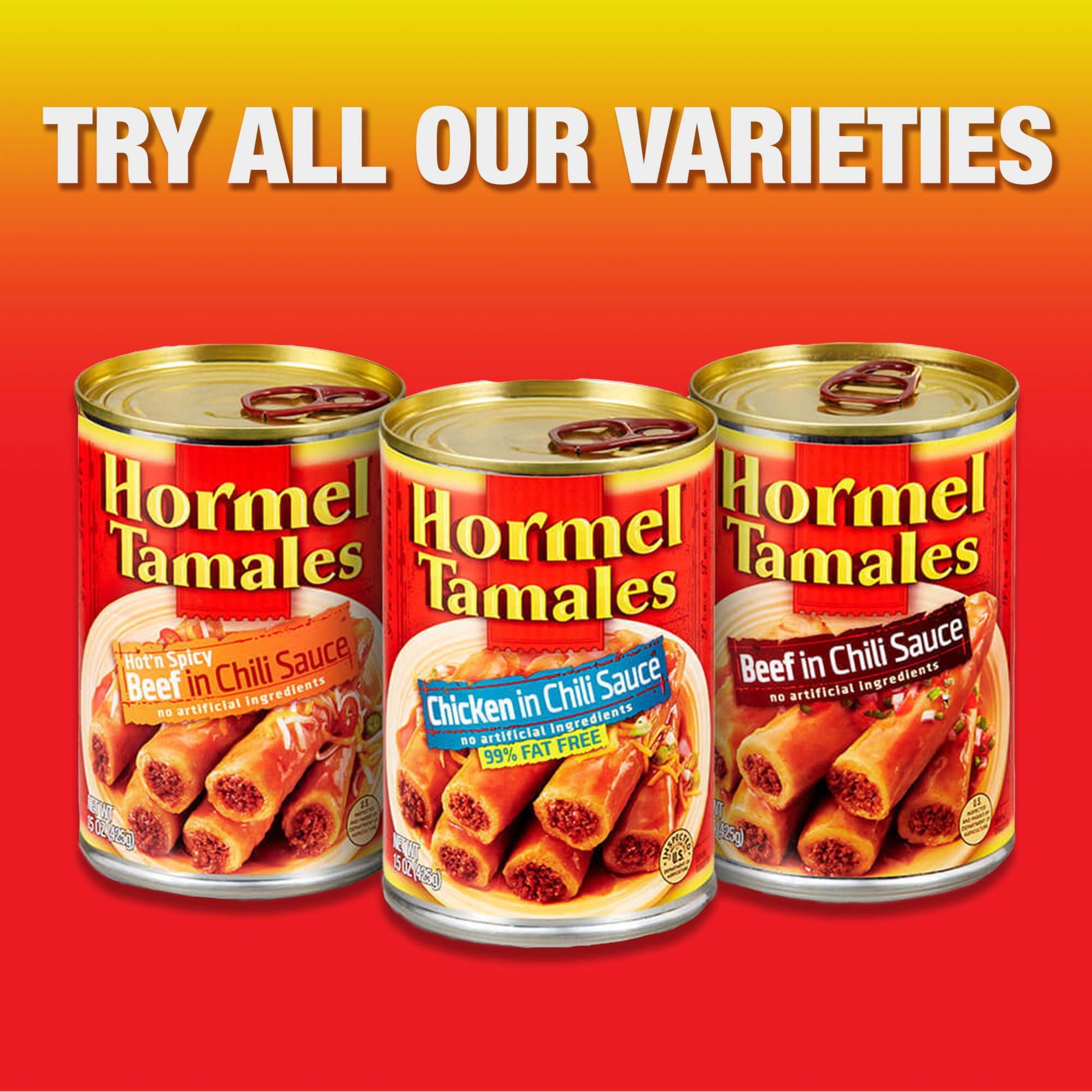 (4 pack) HORMEL Chicken Tamales, Shelf-Stable, 15 oz Steel Can