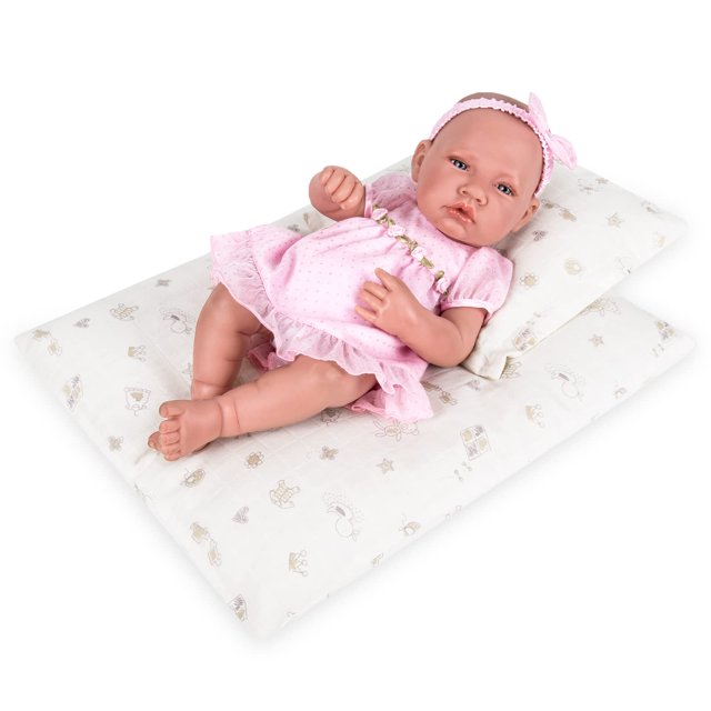 Juego de ropa de cama para muñecas Rakki Dolli con estampado reversible y edredón