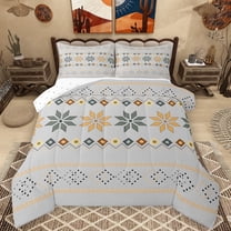 Manfei Vintage bohemian Exotic Bedding Comforter Set,Retro Aztec Geometric Twin Comforter Sets,Triangel Rhombus Dots Pattern Bedding Set For Kids,Microfiber Bedroom Decor Reversible,2-Piece