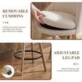 thumbnail image 6 of Dayalane Modern Bar Stools Set of 2, 26" Swivel Counter Height Bar Stools with Barrel Back, Linen Upholstered Barstools with Wood Legs for Kitchen Island, Dining Room, Home Bar，Beige, 6 of 15
