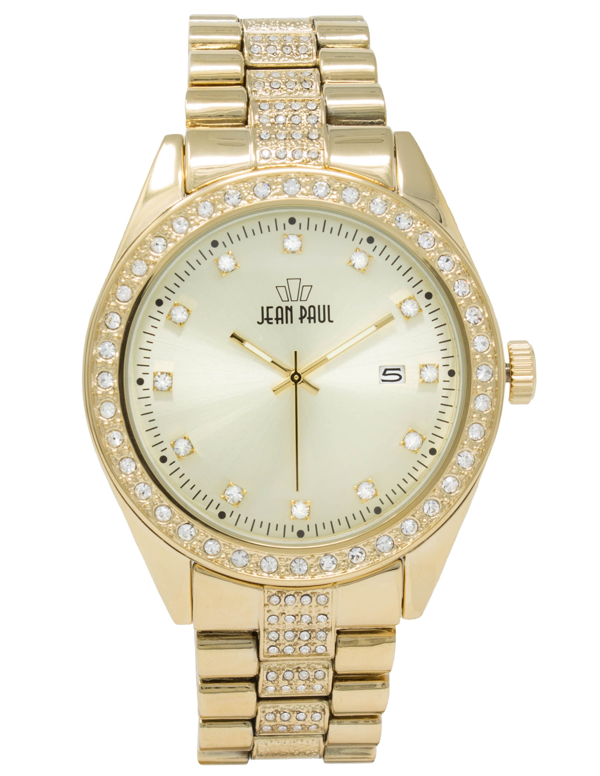 Jean Paul 52mm Oversized Gold , Diamond Ice Men's Watch