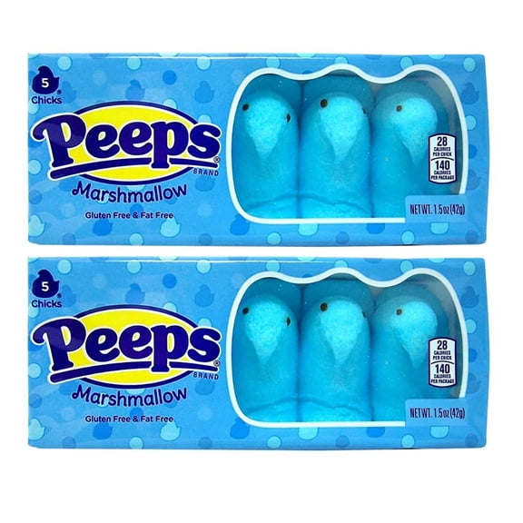 Blue Easter Marshmallow Candy Chicks 1.5 oz. Ct. Pack (Set of 2) Perfect Treats for Easter Baskets and Party Decorations Favors