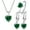 Green, variant on 1 Set Necklace Jewelry Set Multi-colored Love Heart Pendant Dainty Gift Minimalist Drop Earrings Open Ring Kit Fashion Jewelry