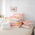 thumbnail image 6 of Homewish Lovely Daisy Flower 7-Piece Bedding Comforter Set,Cartoon Floral Wreath King Bedding Sets,Pink Yellow Bed Sheets For Girl,Microfiber Bedroom Decor Reversible, 6 of 8