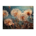 thumbnail image 3 of Designart "Morning Dance Blue Dandelion II" Floral Print on Natural Pine Wood, 3 of 5