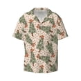 thumbnail image 2 of Lsque Cowboy Christmas Trees print Men's Cuban Collar Short Sleeve Shirt Summer Beachwear Casual Button Down Fashionable Vacation Leisure Shirt-Large, 2 of 7