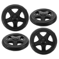 Set of 4 Black Replacement Caster Wheels for Shopping Cart, Stroller, Wagon Accessories and Smooth Rolling