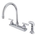 thumbnail image 2 of Kingston Brass KS8792CQLLS Claremont Centerset Kitchen Faucet, Polished Brass, 2 of 2