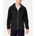thumbnail image 2 of Ideology Men’s Velour Chevron Zip Hoodies, Deep Black, Large, 2 of 3