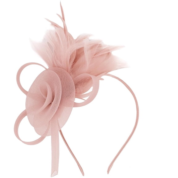 Fascinators Hats for Women Lightweight Tulle Headpiece Clip Accessory Elegant Mesh Ornament Adjustable Fascinator Light Pink