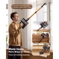 thumbnail image 6 of Cordless Vacuum Cleaner, 35KPa Powerful Suction Stick Vacuum, Up to 34 Mins Runtime Lightweight Vacuum with Green LED Headlights, Self-Standing Handheld Vacuum for Hard Floor Carpet, 6 of 9