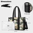 thumbnail image 5 of Teacher Tote Bag,Pioneer Flower Floral Print Pattern Teacher Utility Tote Bag,Large Work Tote Bags for Women with Multiple Pockets,Top Zipper Closure,13.8x10.6x6.7 Inch, 5 of 5