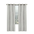 thumbnail image 2 of Gray & White Lattice Clover Ultra Luxurious Window Curtains - Gray, 84 in. Long Pair, 2 of 2