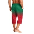 thumbnail image 6 of Mens Swim Trunks Men's Gradient Print Casual Drawstring Cropped Capri Pants Resort Swim Trunks Beach Shorts with Elastic Waist Quick-Dry Summer Pants for Vacation Travel Red 2XL, 6 of 9