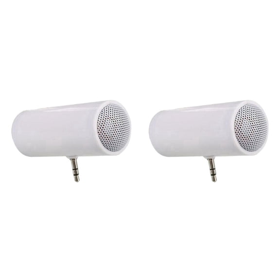 2pcs 3.5mm Jack Stereo Mini Speaker Portable MP3 Music Player Speaker Amplifier Loudspeaker for Phone Tablet PC-White