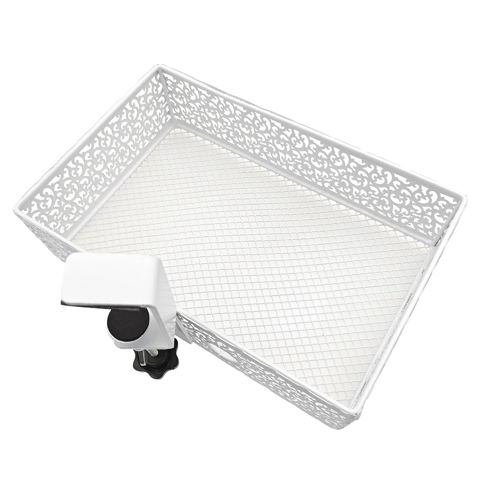 under Desk Storage Organizer Desk Mount Tray Pencil Drawer Metal Rack Stationary Holder Desktop Drawer Basket for Office Home White