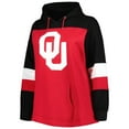 thumbnail image 2 of Women's Crimson Oklahoma Sooners Plus Size Color-Block Pullover Hoodie, 2 of 3