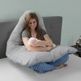 thumbnail image 4 of Lavish Home U-Shaped Cotton Full Body and Maternity Pillow Cover for Adult (Gray), 4 of 5