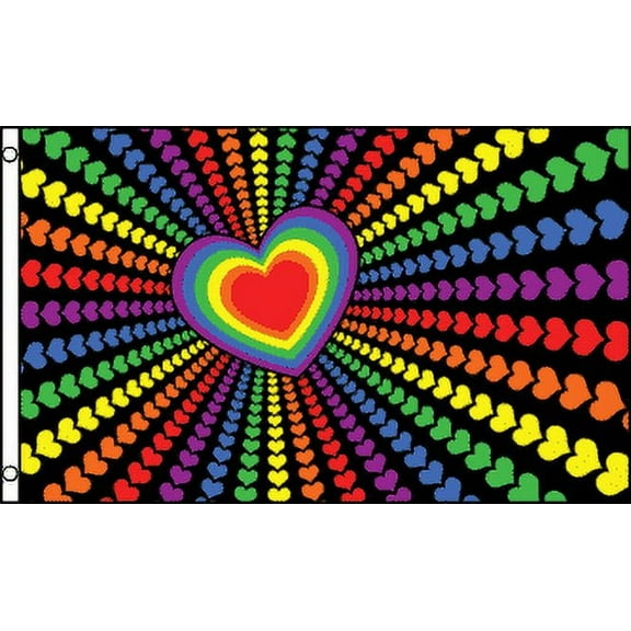 Rainbow Love Flag With Grommets 3' X 5'
