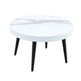 thumbnail image 4 of Elegant White Marble Coffee Table, 23.6-inch Diameter, Tabletop, Suction Molding Surface Treatment, Black Metal Leg Base, Adjustable Feet Fashionable Design Bedroom 23.6" , Molding, Legs, Feature, 4 of 6