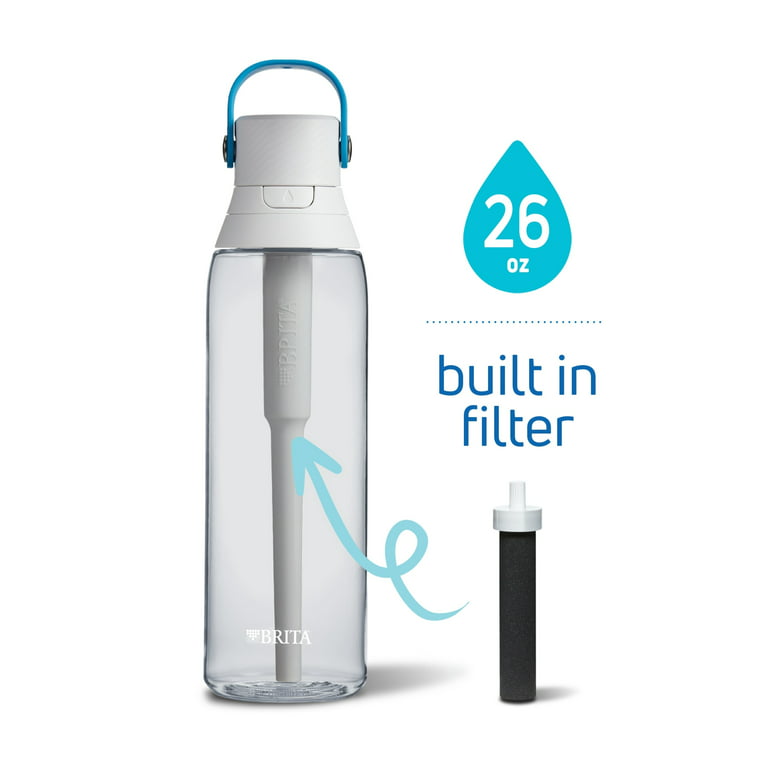 Brita Premium Leak Proof Filtered Water Bottle, Clear, 26 oz 