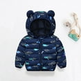 thumbnail image 4 of Tdoqot Toddler Girls Boys Fall Winter Clothes Cute Long Sleeve with Hood Zip up Quilted Jackets Coats Navy Size 4T, 4 of 5