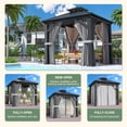 thumbnail image 5 of 8’ x 8’ Hardtop Gazebo, Heavy Duty Aluminum Frame Outdoor Gazebo with Double Galvanized Steel Roof, Curtains & Netting Included, All-Weather Metal Gazebo for Patio, Lawn, Backyard, 5 of 6