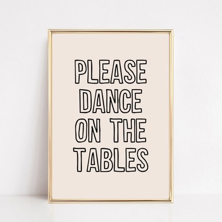 Cute Kitchen Wall Art Kitchen Print Girly Print Please Dance On The Tables Funny Art Print Print UNFRAMED PAPER POSTER Home Decor Vintage Gift Living Room Dercor