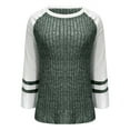 thumbnail image 5 of ManxiVoo Women's Long Sleeve Knit Sweater Casual Fall Pullover Trendy Color Block Y2K Fashion Oversized Fit 2025 New Arrival S Size Blackish Green, 5 of 6