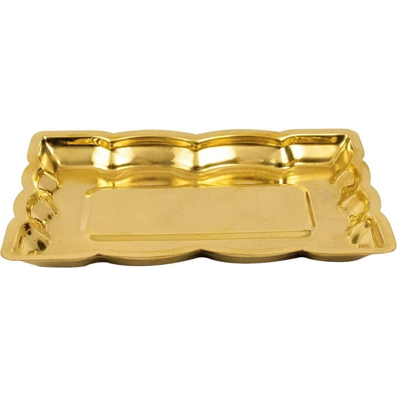 Traditional Handcrafted Brass Puja | Pooja Thali | Thambulam Plate | Home Decor| Return Gifts| Decorative | Serving and Gifting Tray Small - Rectangular Plate