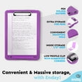 thumbnail image 5 of Enday Clipboard with Storage Case Heavy Duty Clipboards School Supplies Purple, 5 of 7