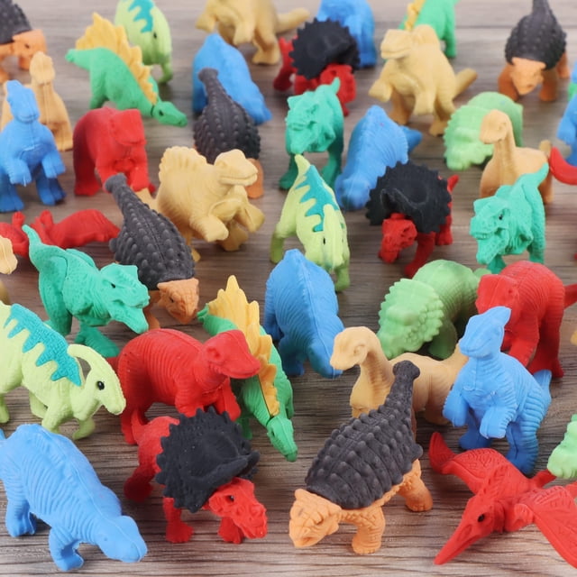 Juego de gomas de borrar para lápices Clayees, 72 piezas, rompecabezas 3D con forma de dinosaurio