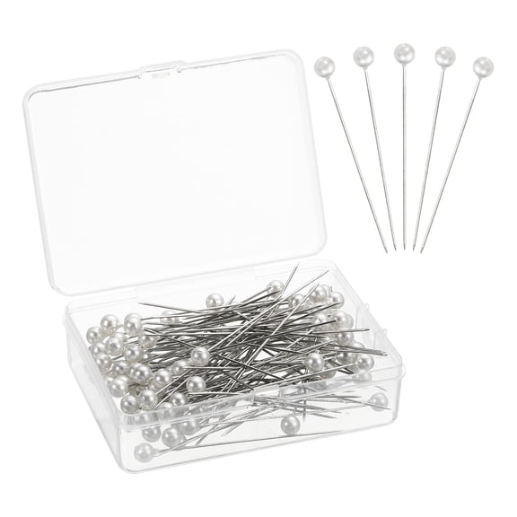 Bouquet Pins 100 Pack Corsage Pins Flower Pins Faux Pearl Straight Head Pins
