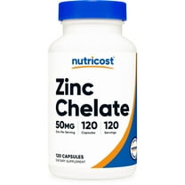 Nutricost Zinc Chelate 50mg, 120 Vegetarian Capsules - Gluten Free and Non-GMO Supplement